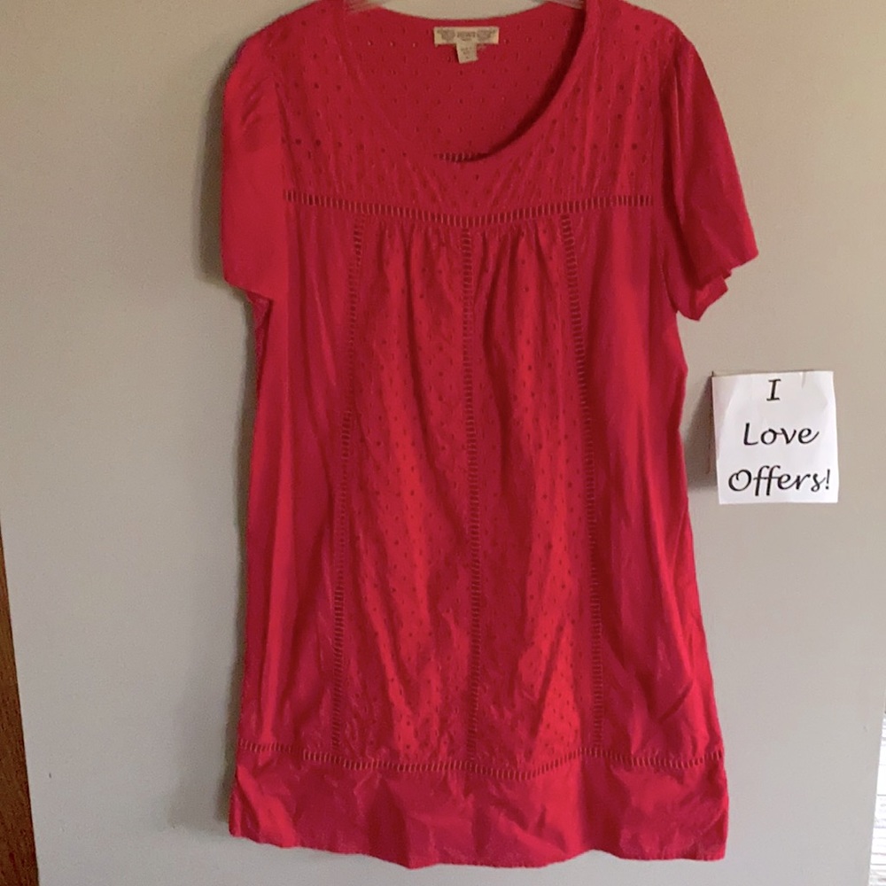 Red Eyelet Lace Dress